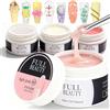 AONAT 4 x 15ML Gel Ricostruzione Unghie Gel Unghie Ricostruzione Nail Estensione Nail Art Manicure Starter UV Nails Gels per Unghies Professionale Home DIY, Adatto per Principianti (4 Colori)