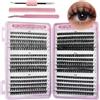 VEGCOO 570 Pezzi Ciglia Finte Ciuffetti, 30-40-50-60-80-100D Kit Extension Ciglia, Curl Ciglia Finte Ciuffetti 8-16mm, DIY Eyelash Extension Kit con Accessori