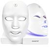 GHIBFBT Maschera viso a LED con 7 colori per terapia della luce, maschera viso a LED per ringiovanimento della pelle, trattamento della pelle del viso contro l'acne, rughe e anti-invecchiamento, per casa e