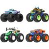 Hot Wheels - Set 4 Monster Trucks, confezione da quattro veicoli in scala 1:64 con ruote giganti e design da urlo, ispirati ai personaggi della serie, 3+ anni, JJT67