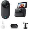 Insta360 GO 3S Nero Notte 128GB - Cam 4K per vlogging, POV a mani libere, montaggio magnetico, stabilizzazione, 140 minuti di autonomia, impermeabilità fino a 10 m, editing IA