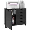 PUNCIA Armadio per File Mobili di Archiviazione Raccoglitore d'Archivio dell'Ufficio Domestico Piedistallo Mobile della Stampante Stand Piedistallo per Scrivania dei Documenti 78x40x60CM (Nero)