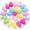 Ctxtqtdt 24 PCS Uova di Pasqua, Uova di Pasquali da Appendere con Corda, Decorazioni Pasquali Uova, Plastica Colorata Uova di Pasqua, Artigianato per Decorazione delle Uovo Pasqua, Misura: 6 cm