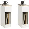 SoBuy Set da 2 comodini stretti 20 cm con cassetto, 20x35x60 cm