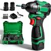 Uadme Avvitatore a Batteria 16,8V 150Nm, 3000RPM Trapano a Percussione con 2 * 2,0ah Batteria, 3 Velocità, Avvitatore Elettrico con 6 Punte e LED Luce