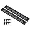 PATIKIL Copertura Ventilazione Rettangolare 12 x 2 Pollici a Griglia Alluminio, 2 Pezzi Copertura Ventilazione a Griglia Viti Montaggio per Armadio, Porta Dell'Armadio, Nero