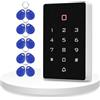 ReaIOKbii Tastiera con password di controllo accessi RFID, tastiera retroilluminata impermeabile IP68, 10 portachiavi identificativi da 125 kHz, 2000 utenti, lettore di schede WG26, adatto per case