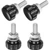 QUARKZMAN 4 Set M8 x 25mm Manopole Zigrinate Filettatura Maschio Viti Testa Zigrinata Dadi Rondelle, Impugnatura Manopola Bloccaggio 25mm Manopole Testa Plastica Viti Testa Zigrinata, Nero
