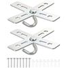 PATIKIL Soffitto Gancio Kit, 2 Set Croce Design Metallo Piastra Supporto Appendino Supporto Soffitto Ventilatore Luce Fisso per Sospensione Luce Lampadario