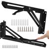 UOCAI Console pieghevole in acciaio inox, carico pesante, 300 mm, 2 pezzi, angolo pieghevole, carico pesante, 120 kg, cerniere pieghevoli, piani del tavolo, consolle pieghevole con blocco, supporto per