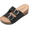 JOMIX Ciabatte Donna Estive Comode Sughero con Zeppa Alta Platform Pantofole Casa Mare Spiaggia Piscina SD8038-S1 (Nero, 41)