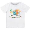 Handmade T-shirt in cotone adatto al compleanno 5 anni con tema dinosauro (Bianco, 7/8 anni)
