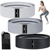 Yooyan Set di fasce per fitness, 3 fasce elastiche in tessuto, antiscivolo, per glutei, gambe, pilates e allenamento di forza, fascia sportiva di alta qualità per un allenamento efficace