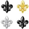 COOLMETALJACKET Set di 4 spille a forma di fiore di giglio | Spilla floreale classica ed elegante | Pin's France oro argento nero | Pins da donna Costume da uomo | Accessori per camicia da matrimonio francese di
