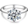 aomoso Anello da Donna con Solitario in 1 Carato Moissanite, con GRA Certificato, Argento 925, Moissanite di Alta Qualità, Colore D, Grado VVS1, Adatto per: Data/Tutti i Giorni/Matrimonio