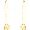 SOFIA MILANI - Orecchini da Donna in Argento 925 - Placcati in Oro - Orecchino a Filo a Trifoglio Barra - E2679