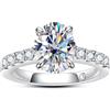 aomoso Anello da Donna-3 Carati Oval Moissanite Anello, con Certificato GRA, Argento 925, Colore D+VVS1, Rivestito con Oro Bianco 18K, Adatto per: Data/Tutti i Giorni/Matrimonio/Compleanno