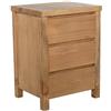 DRW Comodino con 3 cassetti in legno naturale 66x50x40 cm