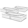 Compactor Set di 3 Custodie salvaspazio Extra Piatte sottoletto, Antipolvere, Bianco, Polipropilene e Eva, 45 x 108 x H. 15 cm, RAN9812