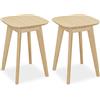 Relaxdays Sgabelli da Pranzo in bambù, Altezza 45,5 cm, Dimensioni 33x33 cm, Naturale