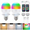 I-SHUNFA Lampadina Ricaricabile USB-C con Telecomando,Lampadine LED E27 7W,Lampadina CCTRGB Dimmerabile con Timer e Batteria,Luce di Emergenza Esterna 2000mAh con Magnetico,2 Pacchetto (con Cordino)