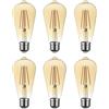 SD LUX E27 LED lampadine filamento vintage LED lampadine ST64 Ambra, no Flicker Edison vite LED - 6W (equivalente 60W) 650LM bianco caldo 2700K, non dimmerabile 6 confezioni