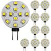 WeiHong Lampadine LED G4 2W Sostituzione delle lampadine alogene 20W AC/DC 12V 24V 220 lumen Disco LED Bi-Pin, pin laterale JC,Senza sfarfallio e Anti-EMI (10, bianco)