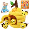 LEADSTAR Giochi Neonato 6-12 Mesi Montessori, Alveare Morbido con 4 Api Specchio, Giocattolo Sensoriale Educativo Montessori 1 2 Anni Sensoriale Regalo Bambino Bambina 12 18 Mesi