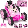 Mieryd Macchina Telecomandata per Bambini, Giochi Bambina Regalo Bimba 3 4 5 6 7 8 Anni Mini Auto Radiocomandata Acrobatica Rotazione a 360° RC Stunt Car Macchinina Giocattoli Regali Compleanno Natale, Rosa