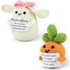 Foyucool Peluche Portafortuna in Coppia, Coniglio e Carota, Regalo per Fidanzato e Fidanzata, Regalo di Compleanno per Donna, Idea Regalo Motivazionale per Amica o Collega