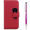 Grandoin Custodia per Samsung Galaxy A20s, [Animali] Creativo Colorato Custodia Retro a Libro Flip Case Portafoglio Cover in Pelle Wallet Magnetica Supporto Cover Cassa Protettiva (Rosso)