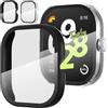 Diruite 2-Pezzi Custodia per Xiaomi Redmi Watch 4 Cover con Vetro Temperato,HD Ultra Sottile Vetro Temperato Pellicola Protettiva Resistente Graffi PC Protezione per Xiaomi Redmi Watch 4 Cover