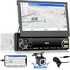 Inefala Autoradio 1 Din con Schermo a Scomparsa, 7 Pollici Touchscreen Stereo Auto Supporta Bluetooth Vivavoce/Mirror Link/FM Radio/USB/Tipo-C/AUX/EQ con Telecamera Posteriore