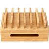 lvifloae Organizer per stazione di ricarica in bambù naturale, stazione di ricarica in bambù per dispositivi multipli, dock per telefono cellulare in legno di bambù, tablet