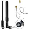KHIYQILO - 2 Antenne WiFi RP-SMA 8dBi, Dual Band 2,4/5/5,8GHz con Cavo MHF4 - Compatibili con Schede di Rete M.2 NGFF, e Adattatori WiFi
