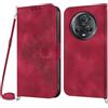 Netany Cover per Huawei Honor Magic 5 Pro con Cordino, Flip Portafoglio Custodia in Pelle, [2 Porta Carte][Chiusura Magnetica],Custodia Libro Antiurto Cover con Laccio per Honor Magic 5 Pro (Rosso)