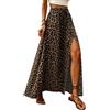 ABINGOO Gonna Lunga Donna Estiva A Linea Elastico Vita Alta con Spacco Boho Stampa Floreale Swing Casual Spiaggia Vacanze Maxi Gonna(Leopardato,L)