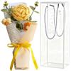InteDesign Bouquet di fiori all'uncinetto, rose rosa fatte a mano all'uncinetto, da donna, compleanno, decorazione per la casa, festa della mamma, San Valentino, anniversario, laurea, regalo di nozze (giallo)