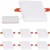 DAXGD Faretti Led da Incasso per Cartongesso 18W 2160LM, IP44 Faretti Led Soffitto Quadrato, Faretto Led Incasso Adatto per Soggiorno, Cucina, Corridoio, Non Dimmerabile, Set di 6, Bianco Freddo 6500K