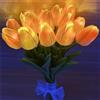 Eonant 10 pezzi di tulipani artificiali con luci LED, bouquet di tulipani al tatto realistico, alimentato a batteria, ideale per Natale, festività, matrimonio, fotografia, decorazione della casa
