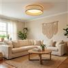 Alpinaluz Plafoniera LED Rotonda da Soffitto 30W CCT 3000K-6000K Paralume Intrecciato in Rattan Naturale Ø40 cm Stile Nordico Boho Illuminazione Decorativa per Soggiorno Camera