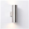 Alpinaluz Applique da Parete Up & Down con 2 Attacchi GU10, Design Cilindrico in Metallo, Lampada Decorativa da Interno per Corridoio, Camera e Soggiorno, IP20 (Nichel)