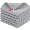 Moosfor strofinacci 100% cotone, set da 6 pezzi 30 x 30 cm, morbidi strofinacci da cucina assorbenti, strofinacci spessi di prima qualità, strofinacci da cucina, panni da pulizia, grigio chiaro