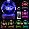 Genyerl Luce notturna 3D a forma di galassia, con sistema solare a 16 colori, 8,9 cm, con telecomando a LED e base in legno, regalo unico per ragazzi e ragazze (GY-Galaxy)