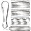 Rybtd 50 Pezzi Clip per Bandiera 50MM Metallo Bandiera Acciaio Gancio per Collegare Bandiere,Portachiavi,Stendibiancheria,Artigianato ecc.