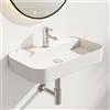 EMKE Lavabo - Lavabo sospeso per bagno & WC ospiti - 70 × 40 × 11 cm Lavabo in ceramica di alta qualità - Lavabo quadrato - Bianco
