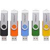 Intenso Office Line Multipack USB Stick 5X 16GB - Super Speed USB 3.2, fino a 70MB/s, colori assortiti con staffa in metallo ed etichette per scrivere