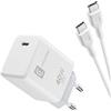Cellularline Kit Caricabatterie USB-C 40W PD + Cavo 100cm - Ricarica Rapida per iPhone Serie 17, iPad Pro 2025, MacBook - Bianco
