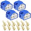 Be In Your Mind 4 prese di ricambio per fari H4 a 3 pin, connettore a 3 pin, presa a 90 gradi, connettore per cablaggio del faro con 12 terminali accessori per auto, 55 W, blu