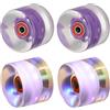 PATIKIL Ruote per Skateboard Luminose 60x45mm, 4 Pezzi Ruote per Pattini a Rotelle 78A in PU con Cuscinetti per Sostituzione Pattinaggio a Doppia Riga Esterni Cruiser Street, Viola